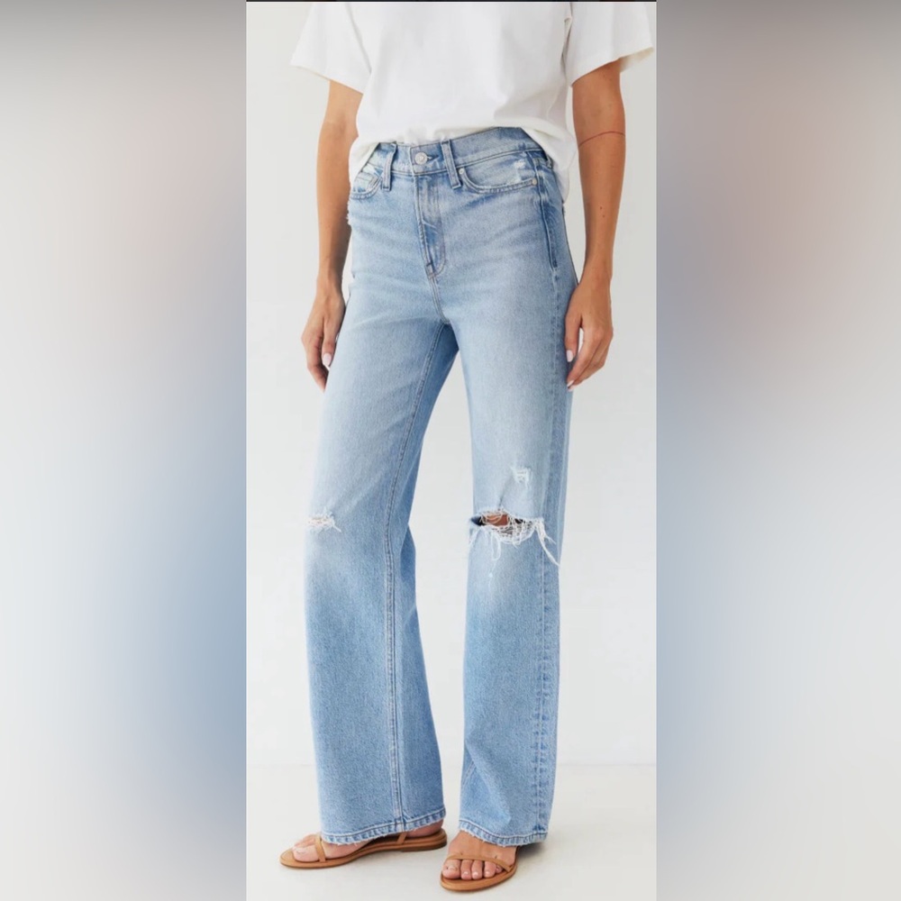 Ayr The Secret Sauce Heirloom Distressed Blue Straight Jeans Sz 28 short